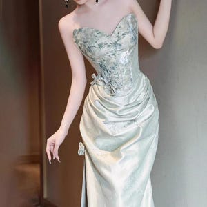 Elegant Mermaid Hem Maxi Tube Prom Dress