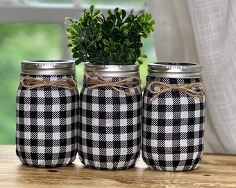 Black and White Buffalo Check Kitchen Set - Etsy