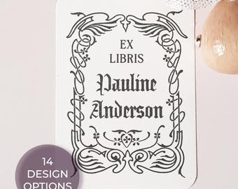 Personalized Book Stamp BookLover Gift Art Decor Ex Libris Bookish Collectible Library Stamp Liberty