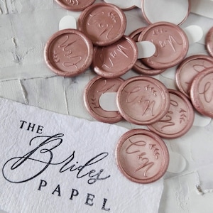 Personalized  Monogram Wedding Wax Seal Stickers, Botanical Wax Seal Stickers, Wedding Stationary Wax Seal Stickers, Wax Seal Monogram
