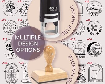 Celestial Personalized Book Stamp BookLover Gift Mystical Ex Libris Collectible Library Stamp Self Inking
