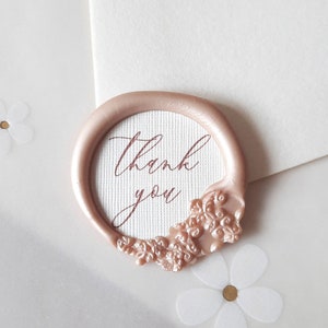 Thank you Wax Seal Stickers with Linen Paper Inset , Thank You Wax Seal Stickers, Wedding Stationary Wax Seal Stickers  -203123222