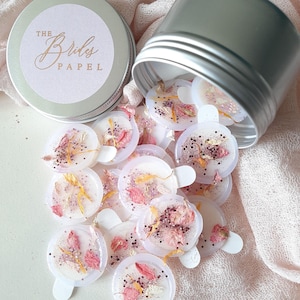 Adesivos de lacre de cera com pétalas secas e glitter ouro rosa, adesivos de lacre de cera com pétalas, adesivo de lacre de cera para casamento, convite com detalhes de noiva branca