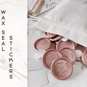 Custom Initials Wax Seal Stickers, Botanical Custom Wax Seal Stickers, Wedding Stationary Wax Seal Stickers, Wax Seal Monogram  -1040160320