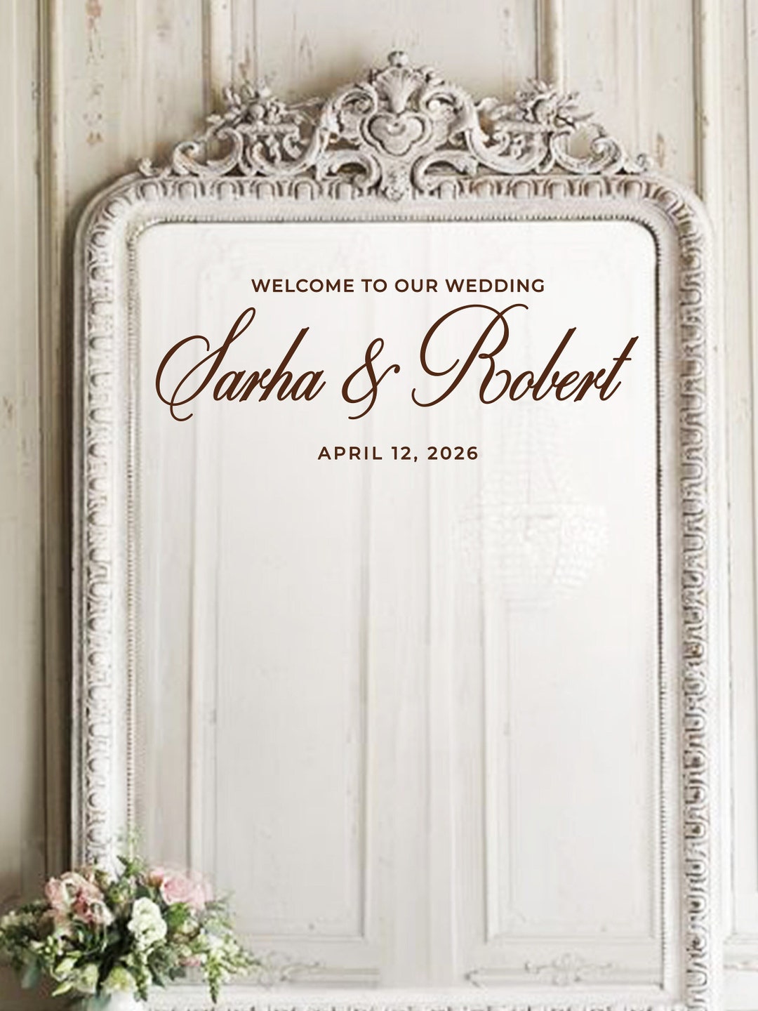 Wedding Custom Vinyl Decal Personalized Wedding Mirror Decal Sticker ...