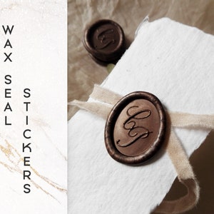 Wedding Monogram Custom Wax Seal Stickers, Wedding Crest Wax Seal Stickers, Wedding Stationary, Oval Wax Seal Stickers  -1320170320