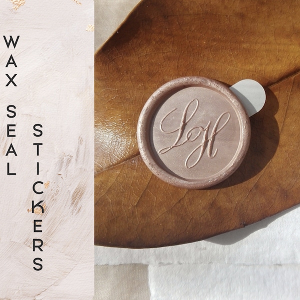 Monogram Custom Wax Seal Stickers, Wedding Monogram Wax Seal Stickers, Wedding Stationary Wax Seal Stickers  -1429030320
