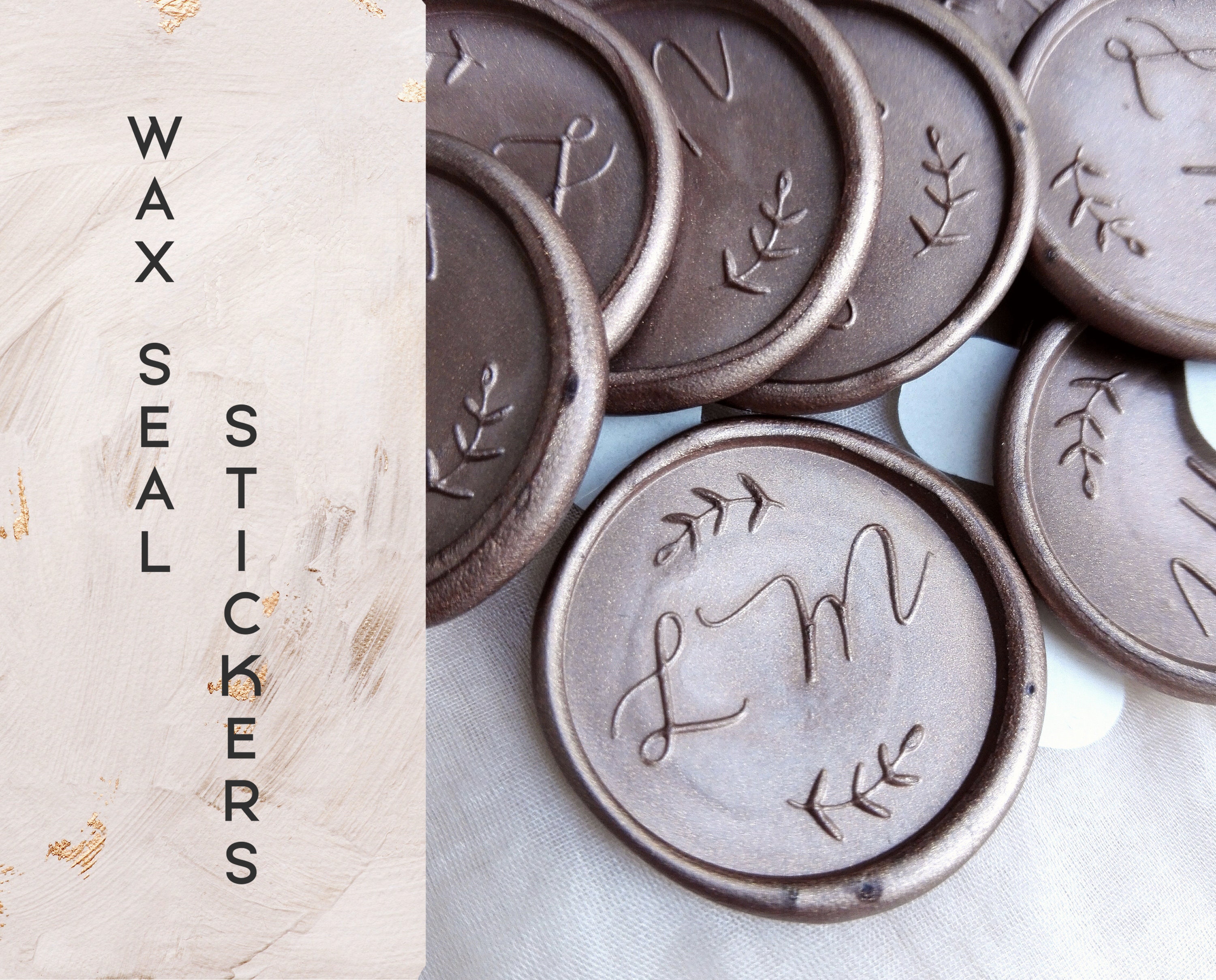 Custom Monogram Wax Seal Stickers Botanical Custom Wax Seal Etsy
