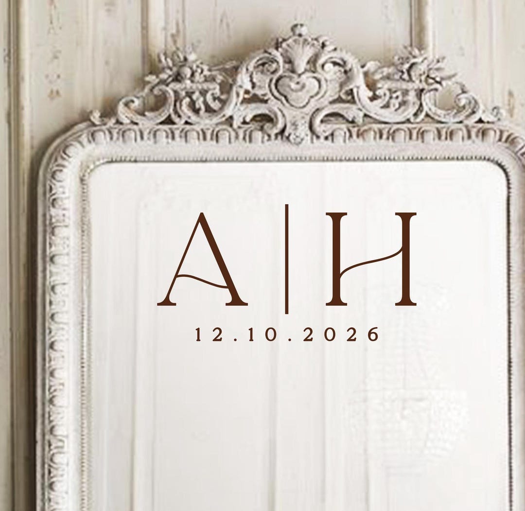 Wedding Custom Vinyl Decal Personalized Wedding Mirror Decal Sticker ...