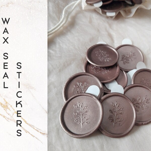 Twig Custom Wax Seal Stickers, Botanical Wax Seal Stickers, Wedding Stationary Wax Seal Stickers  -1506060320-