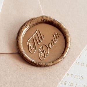Hochzeit Wachs Siegel Aufkleber Hochzeitsakzent für Einladung Umschlag Dekoration Till Death Vintage Style Akzent für Geschenkboxdekoration Custom
