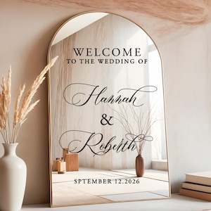 Wedding Mirror Custom Decal Personalized Wedding Mirror Decal Sticker Wedding Names Text Vinyl Decal Custom Wedding Sign Decal