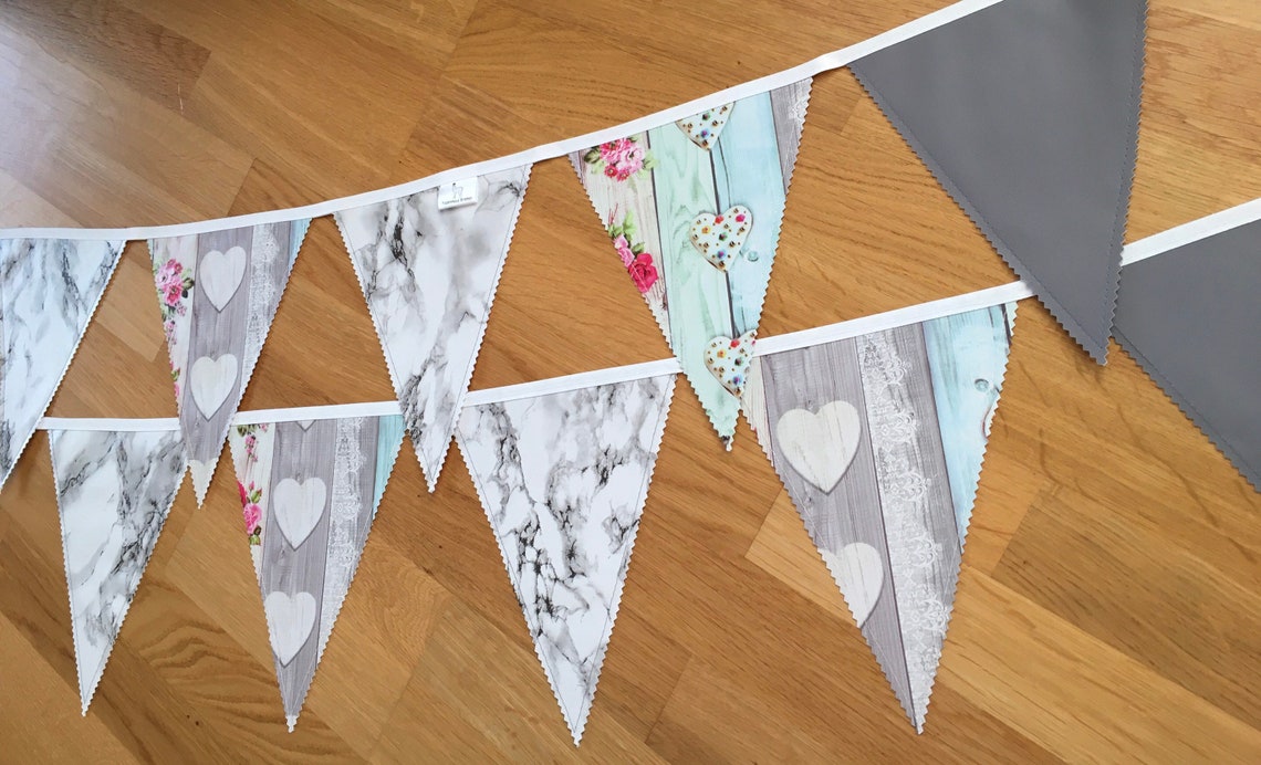 Wimpelkette 2 Meter Outdoor Girlande Wachstuch Garten Deko Etsy