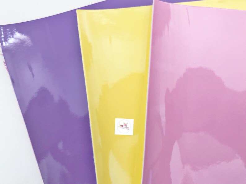 purple and pink patent Solid color patent faux leather Leather for diy crafts Yellow Faux leather sheet for bows or jewelry making
