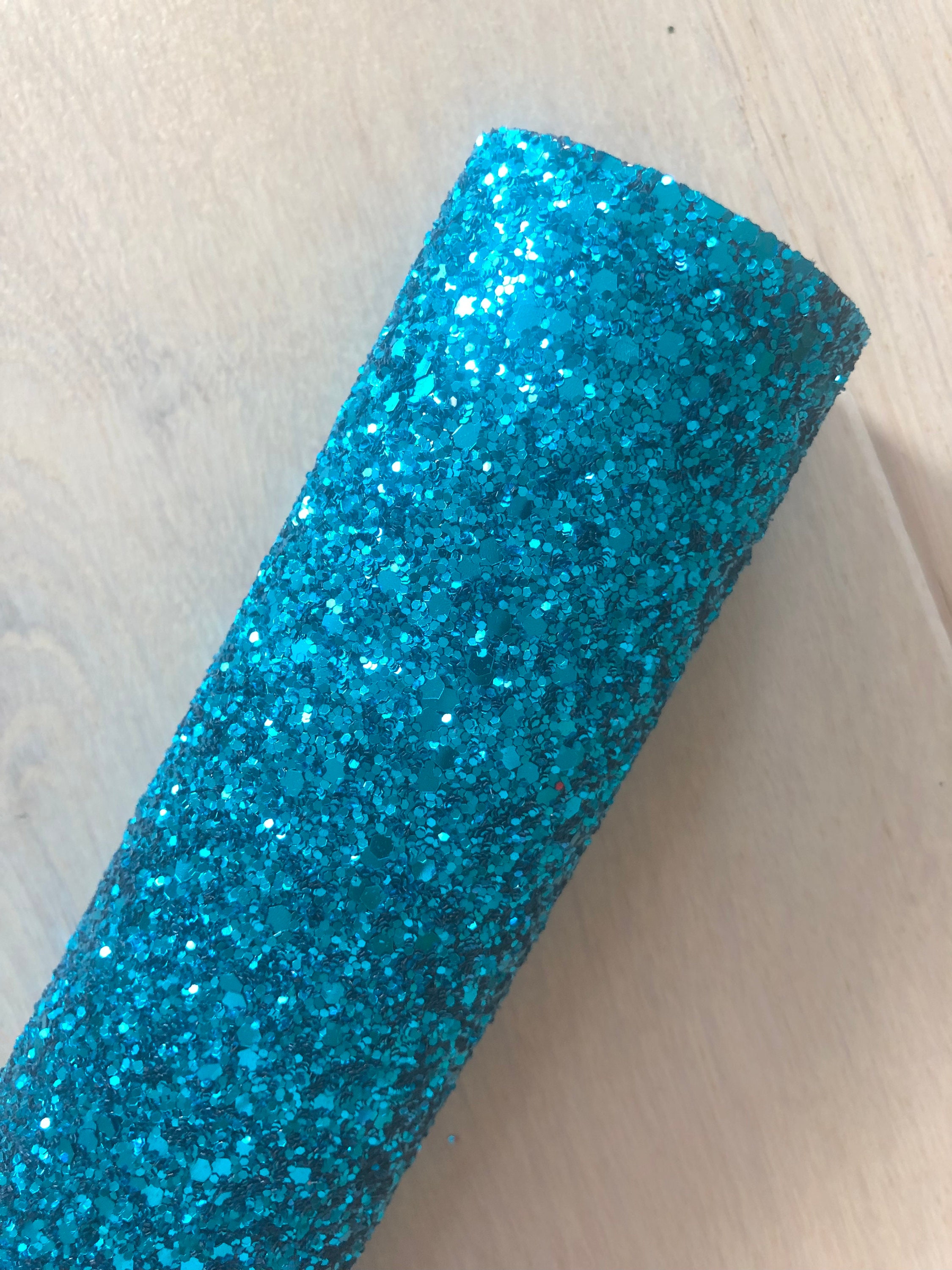 TURQUOISE TEAL Glitter Fabric Chunky Glitter Fabric Sheet Etsy