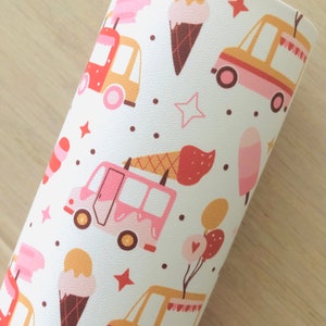 Ice Cream Truck, Smooth Faux Leather, Summer Treats, 12x8, 12x26