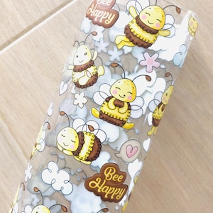 Bee, Hearts, Bee Happy, Floral, Printed Waterproof Vinyl, Supplies for Hair Bows, Earrings, Pool Bow, 11.75x8, 11.75x26, 0.3MM, PVC