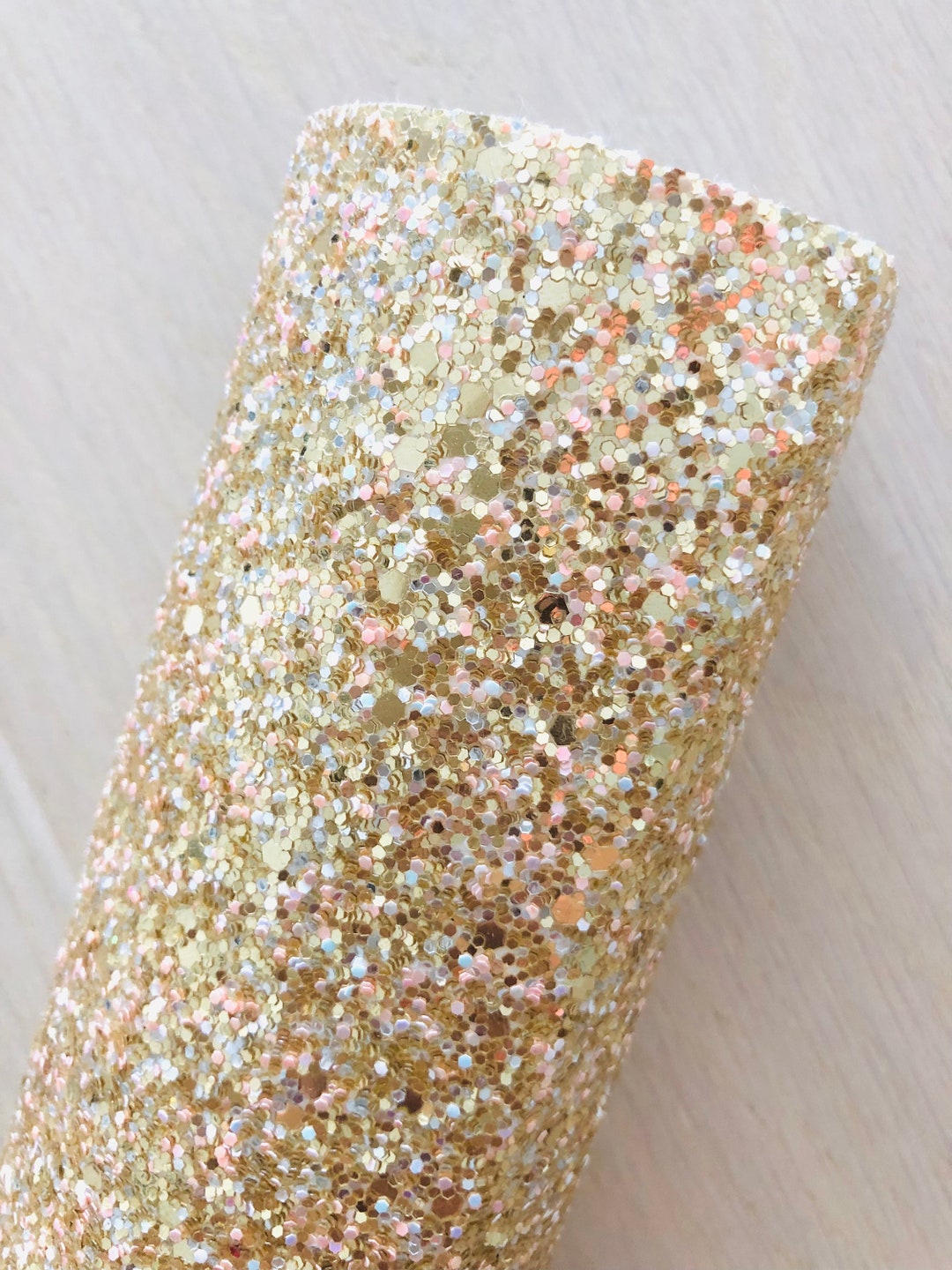 Gold Glitter Fabric, Pink and White Glitters, Materials for Making Hair