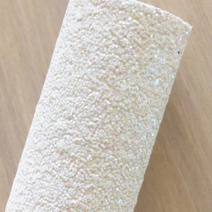White Glitter Fabric, Iridescent White Glitter Fabric, White Glitter Fabric, Materials for Making Hair Bow and Earrings, 12x8, 12x26