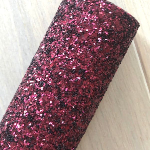 Burgundy, Maroon, Chunky Glitter Fabric, Maroon Glitter Fabric, Hair Bows and Earring Glitter Fabric, Burgundy Faux Leather, 12x8, 12x26