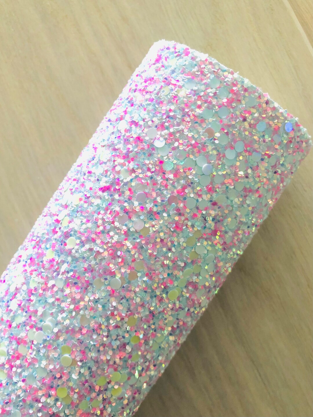 Pink and Blue Glitter Fabric, White Glitter Fabric, Iridescent Glitter
