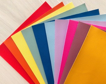 Solid Color Faux Leather Sheet, PU Leather, 12X8