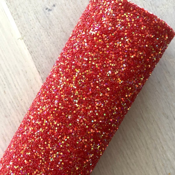 Copper Orange and GOLD, Chunky Glitter Fabric, Supply for Making Hair Bows, Earrings, Keychains, Fall, Coral, Orange, 12x8, 12x26