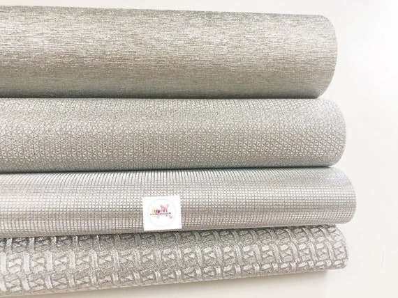 Textured Silver Faux Leather Sheet, 11.5x8