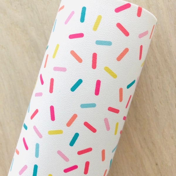 Ice cream Sprinkles, Printed Faux Leather, Summer Treats, Supplies for Hair Bows, Earrings, Printed Vinyl, 12x8, 12x26