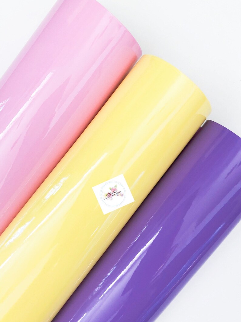 purple and pink patent Solid color patent faux leather Leather for diy crafts Yellow Faux leather sheet for bows or jewelry making