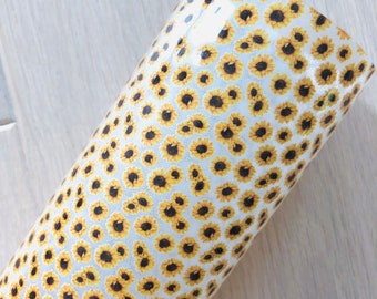 Sunflower Jelly Sheet, Printed Waterproof Sheet, Hair Bows Waterproof Vinyl, Pool Bow Materials, Vinyl, 11.5x8, 0.7mm