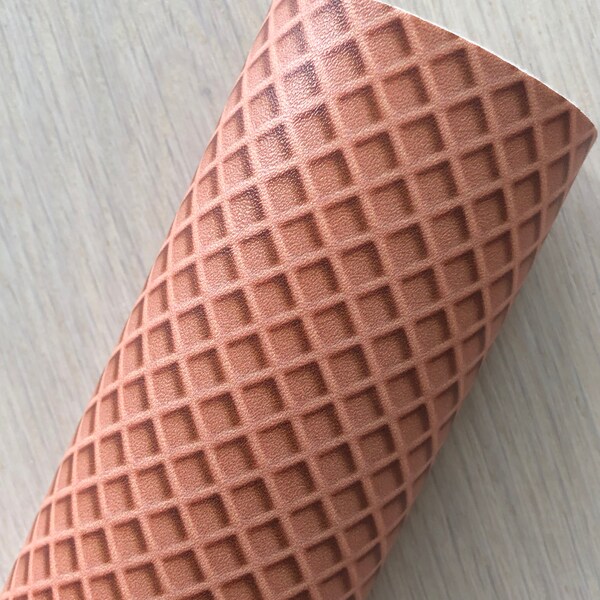 Ice cream Waffle Cone, Printed Faux Leather, Summer Treats, Supplies for Hair Bows, Earrings, Printed Vinyl, 12x8, 12x26