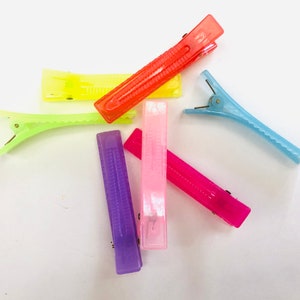60mm, Set of 10 Plastic Hair Clips, Alligator Clips with Teeth, Flat Top Hair clips , Alligator Clips, Clips for Pool Bows