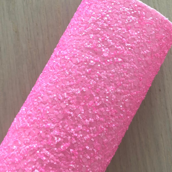 Pink Glitter Fabric, Pink Faux Glitter, Supplies for Making Hair Bows, Earrings, DIY Projects, Pink Faux Leather Glitter, 12x8, 12x26