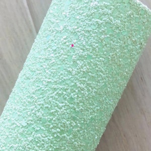 Green Chunky Glitter Fabric Sheet, Green Glitter Fabric, Green Faux, Materials for Making Hair Bow, Earrings, DIY Project, 12x8, 12x26