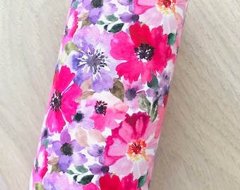 Acuarela floral, piel sintética lisa, vinilo impreso, 30,5 x 20,3 cm, 30,5 x 66 cm y 30,5 x 132 cm