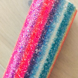 Rainbow Chunky Glitter Fabric, Glitter Fabric for Making Hair Bows and Earrings, 12x8, 12x26