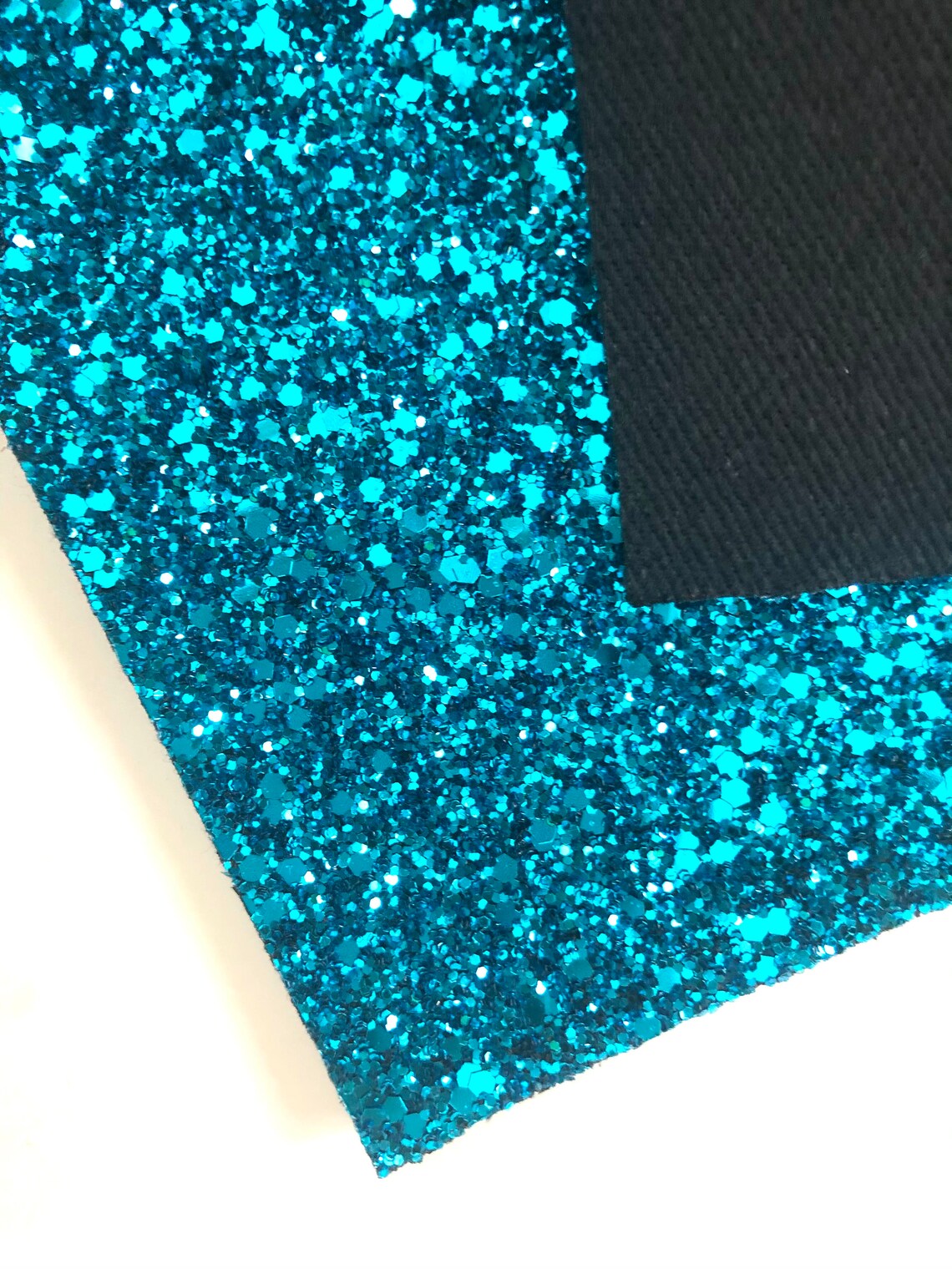 TURQUOISE TEAL Glitter fabric Premium Chunky Glitter Fabric Etsy