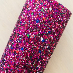 Multicolor Purple Chunky Glitter Fabric, Chunky Glitter Fabric, Supply for Making Hair Bows and Other DIY, 12x8, 12x26