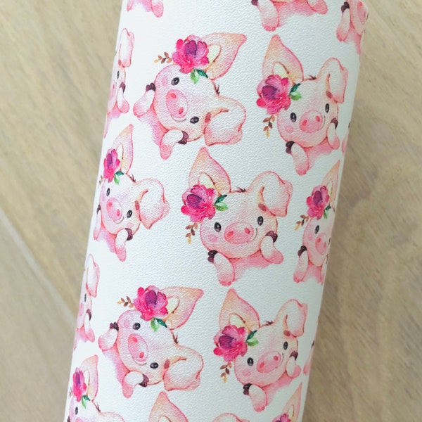 Farm Animals, Piggies, Floral, Printed Smooth Faux Leather, Hair Bows and Earrings Supplies, Printed Vinyl, 12x8, 12x26