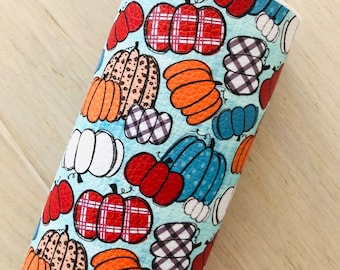 Leopard Pumpkins Pebbled Faux Leather, 12x8, 12x26,12x52