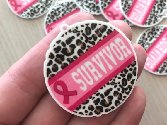 Breast Cancer Awareness Planar Resin with Predrilled Holes, Set of 2, 2 Designs