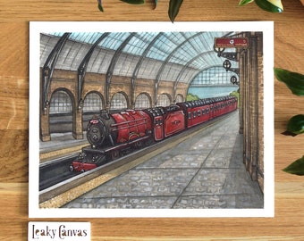 Original Painting Art | England Train Series #1 | Unframed Artwork | Wall Art | Watercolor | Magic | Jacobite | Scotland | Unframed Artwork
