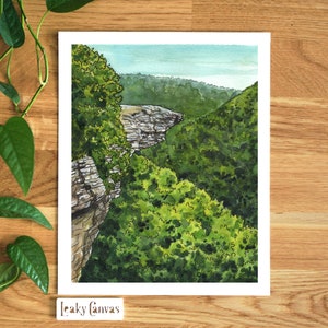 Art Print | Whitaker Point | Hawksbill Crag | Unframed Artwork | Wall Art | Modern Art | Watercolor Illustration | Arkansas | Bohemian