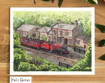 Original Painting Art | England Train Series #6 | Unframed Artwork | Wall Art | Watercolor | Magic | Jacobite | Scotland| Unframed Art