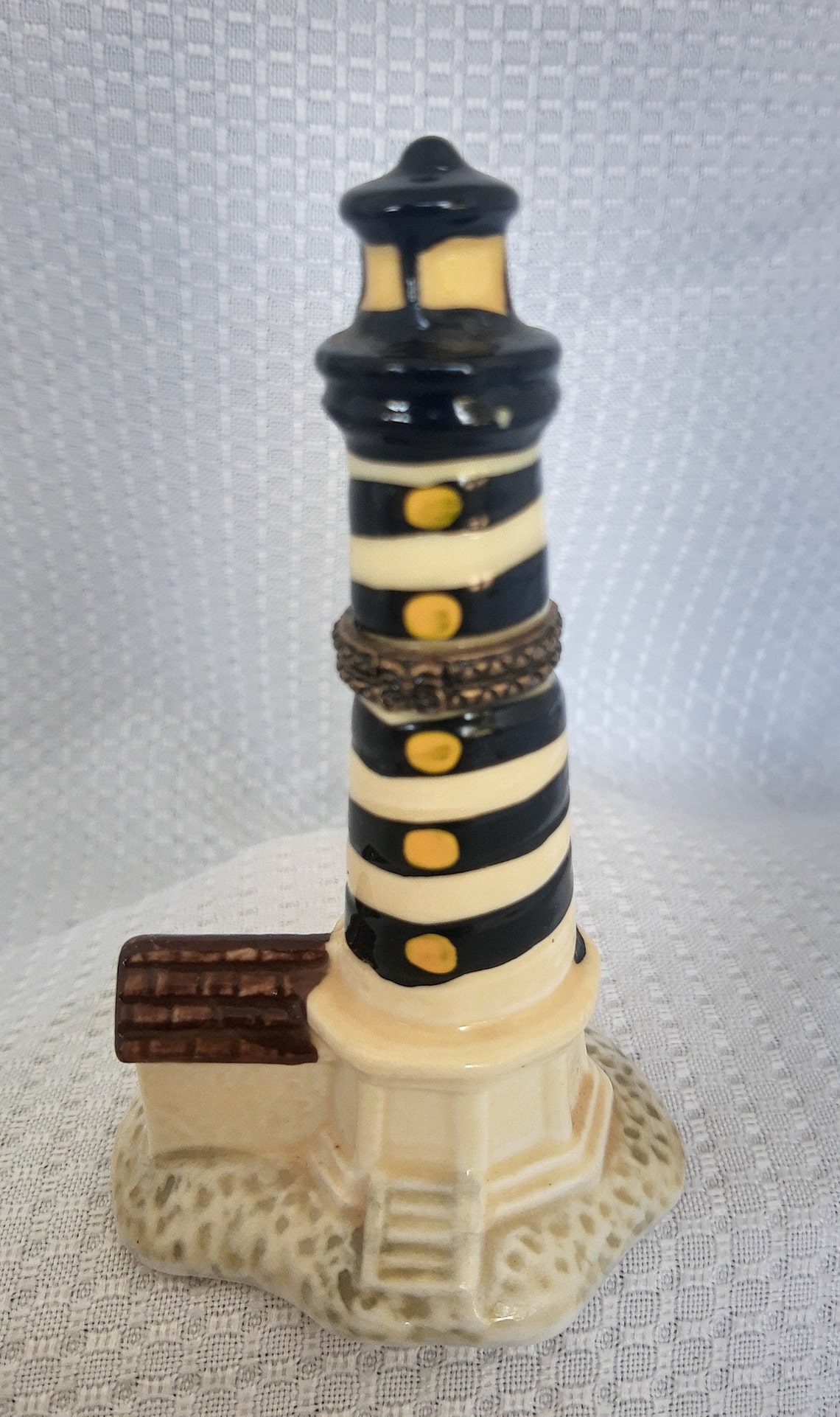 Miniature Lighthouse Porcelain Trinket Box Etsy