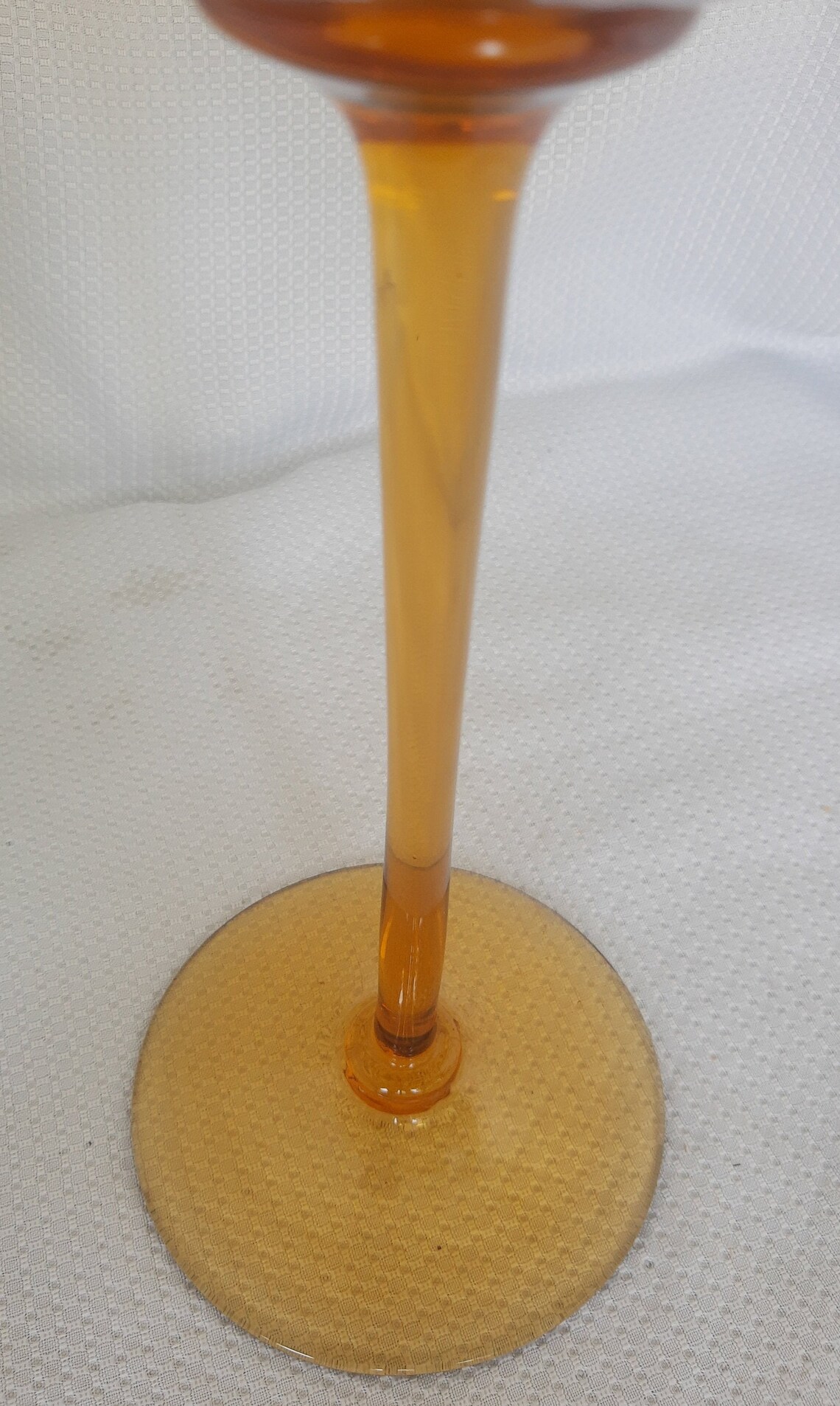 Tall Amber Colored Glass Goblet Shaped Candle Holder Etsy