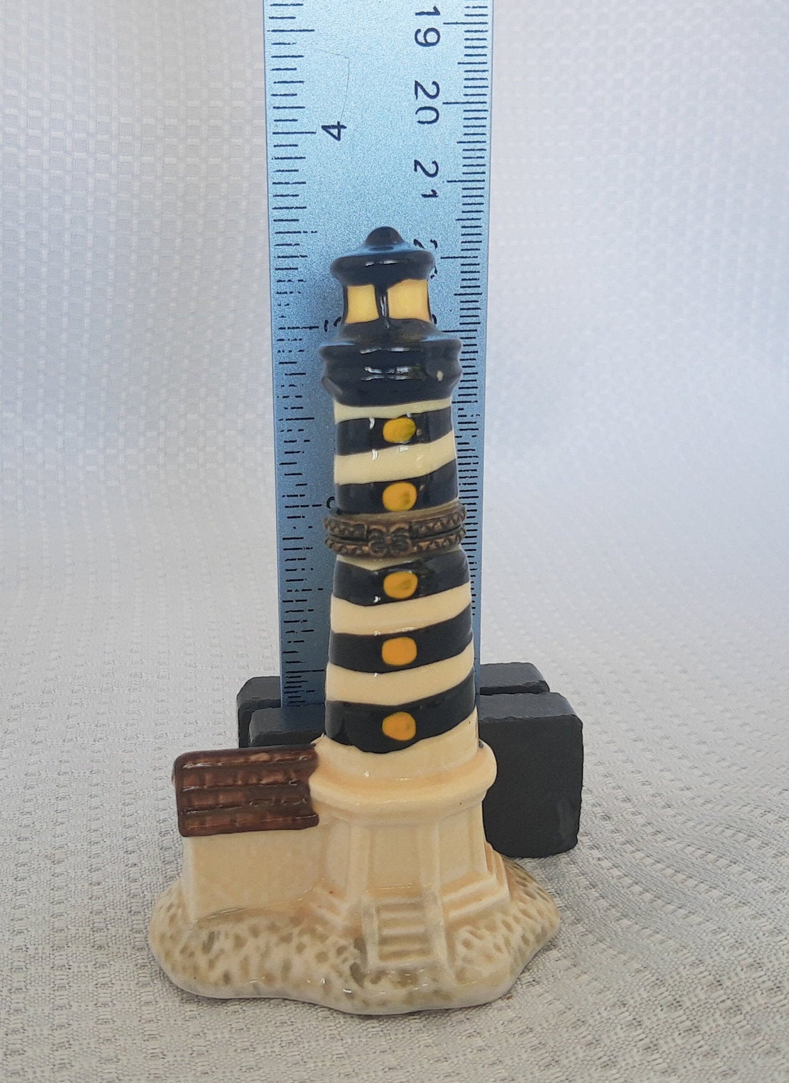 Miniature Lighthouse Porcelain Trinket Box Etsy