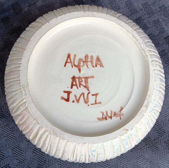 Alpha Art J.W. 1 Handmade Hand Painted Round Cera… - image 10