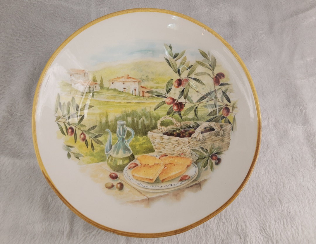 ITALIAN SERVING BOWL Hand Decorated Ce. Va Ceramic Olive Tree Etsy